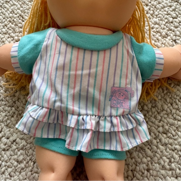Vintage Cabbage Patch Kid Doll Crimp 'n Curl 1991 Blonde Hair Green Eyes - Picture 3 of 15